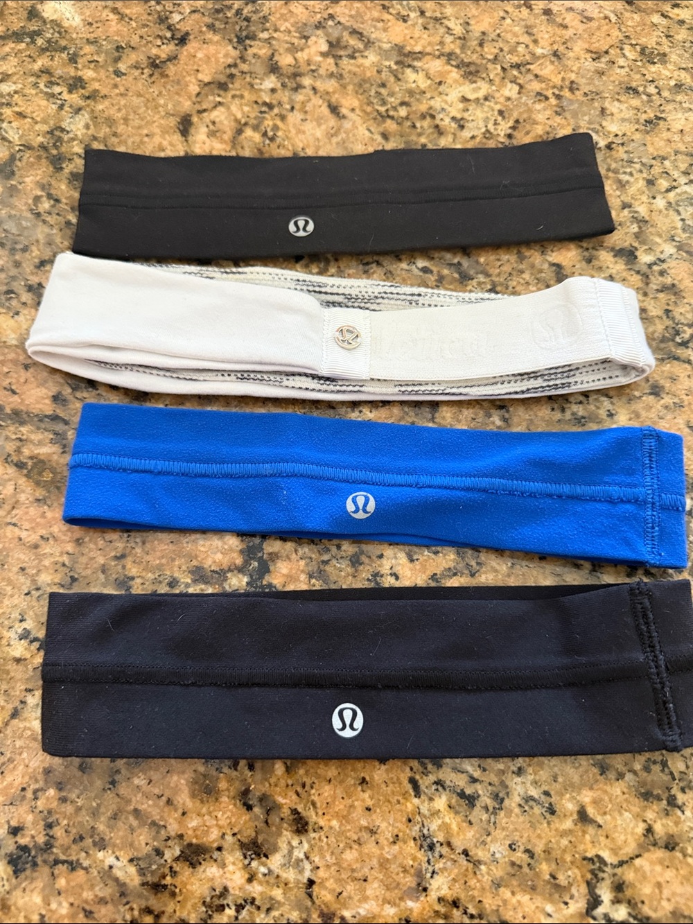 lululemon athletica Black, White, Blue & Black Headband Set